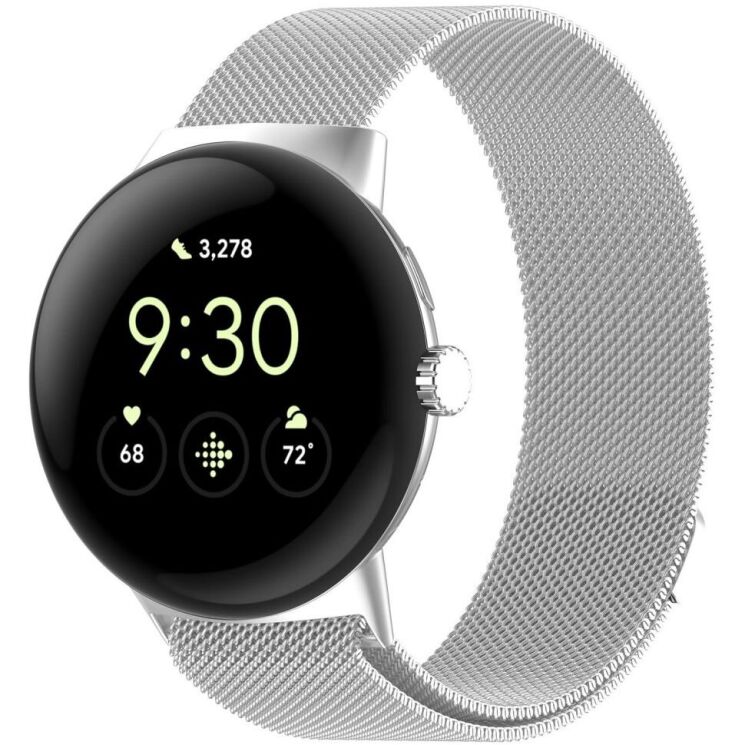 Ремешок Deexe Milanese Loop для Google Pixel Watch 3 (45mm) - Silver: фото 3 из 7