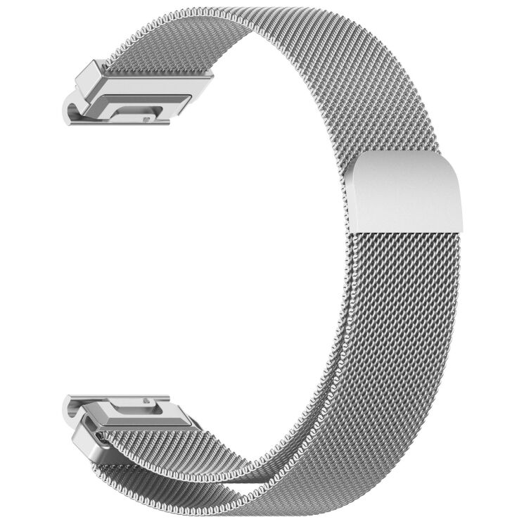 Ремінець Deexe Milanese Stainless Steel ддля годинників Garmin з кріпленням Quick Fit 22mm - Silver: фото 4 з 11