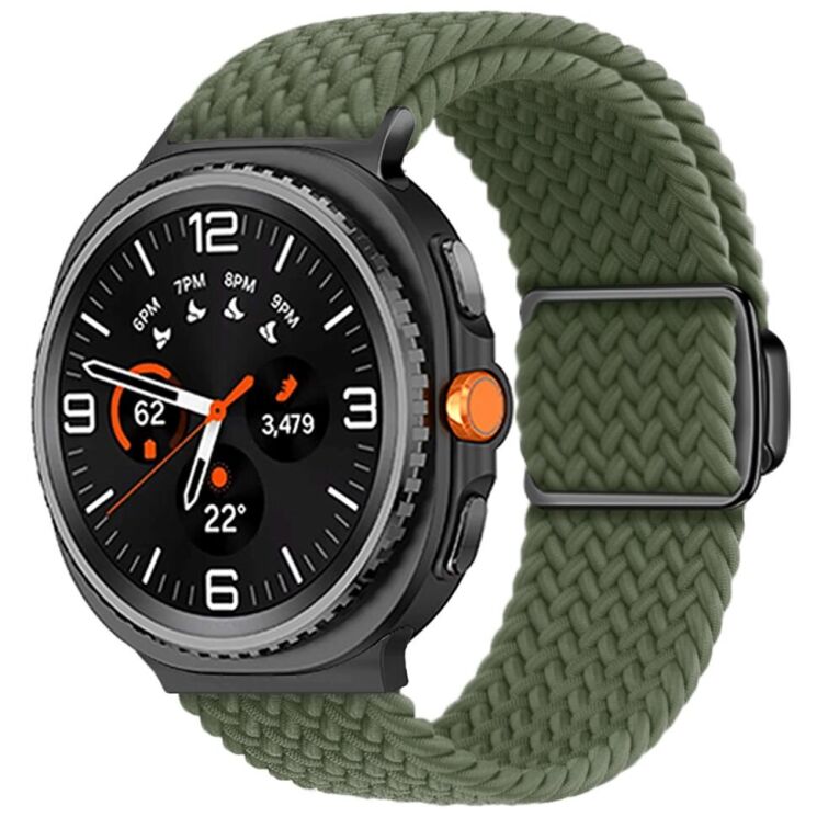 Ремінець Deexe Nylon Bracelet для Samsung Galaxy Watch 8 (40/44mm) / 8 Classic - Olive Green: фото 2 з 4