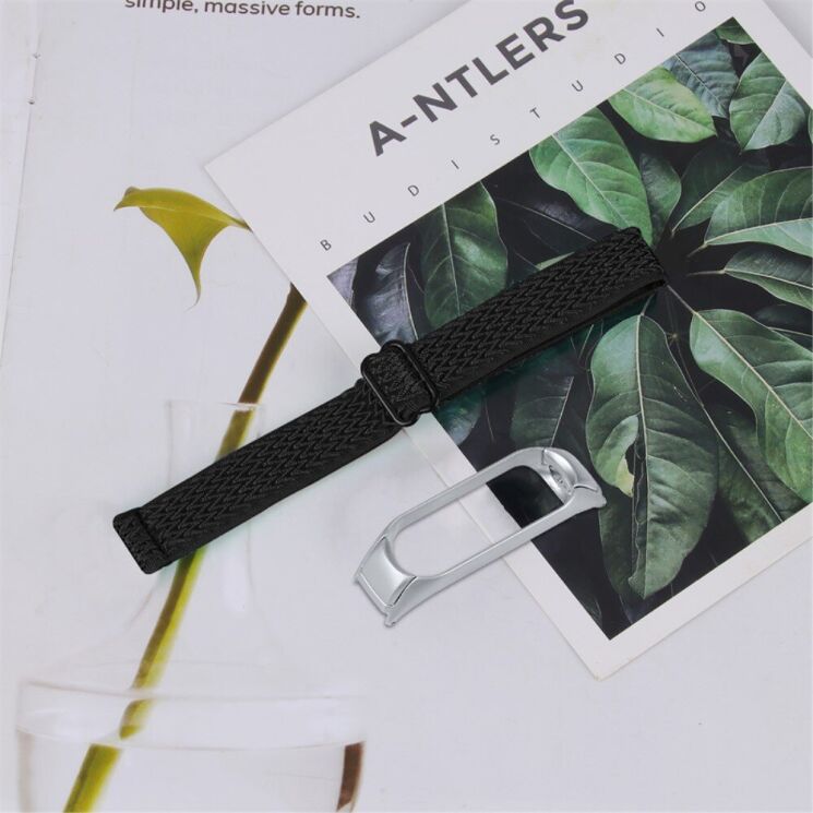 Ремешок Deexe Nylon Loop для Xiaomi Mi Band 7 - Black: фото 3 из 8