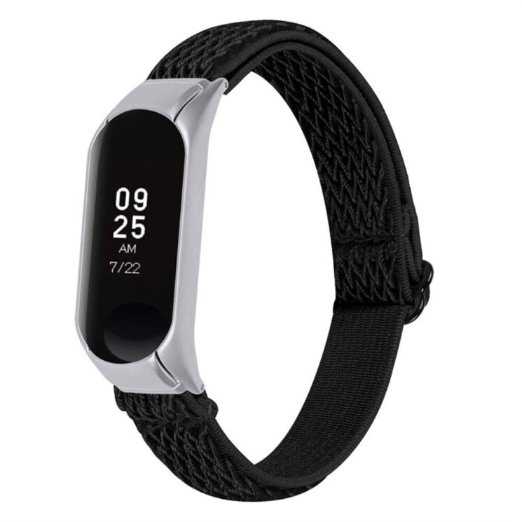Ремешок Deexe Nylon Loop для Xiaomi Mi Band 7 - Black: фото 2 из 8