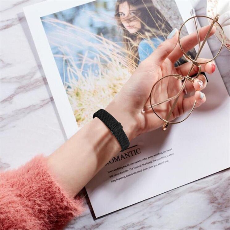 Ремешок Deexe Nylon Loop для Xiaomi Mi Band 7 - Black: фото 5 из 8