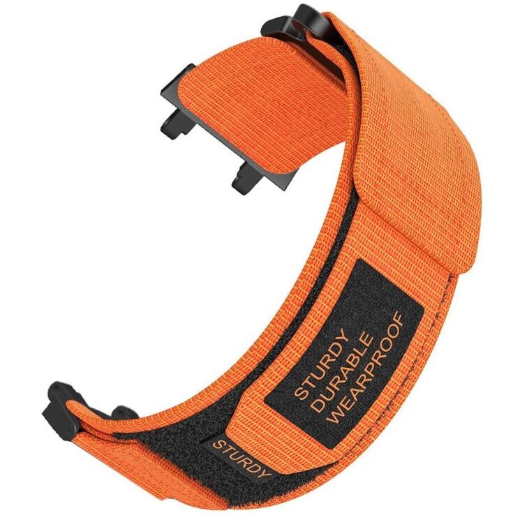 Ремешок Deexe Nylon Magic Tape для Xiaomi Amazfit T-ReX 3 - Orange: фото 1 из 4