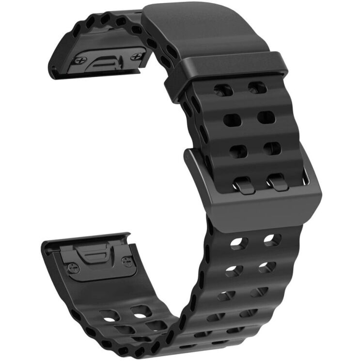 Ремешок Deexe Ocean Strap для часов Garmin c креплением QuickFit 22mm - Black: фото 1 из 6