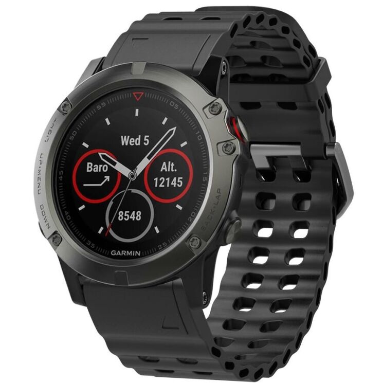 Ремешок Deexe Ocean Strap для часов Garmin c креплением QuickFit 22mm - Black: фото 4 из 6