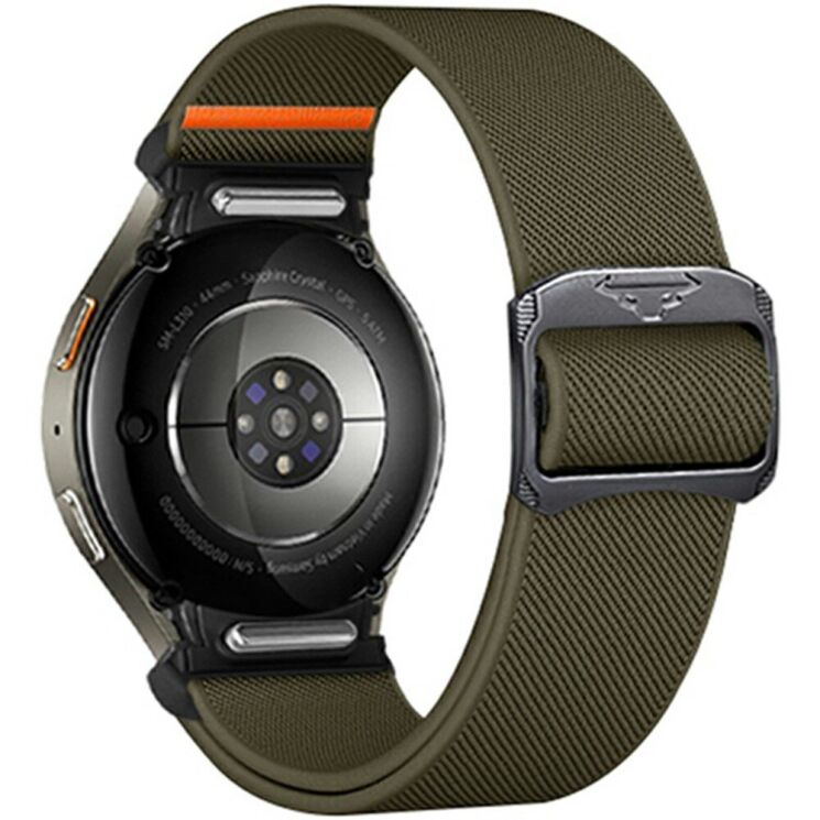 Ремешок Deexe Orbit Flex для Samsung Galaxy Watch 4 / 5 / 6 / 7 / FE (40mm) - Army Green: фото 1 из 5