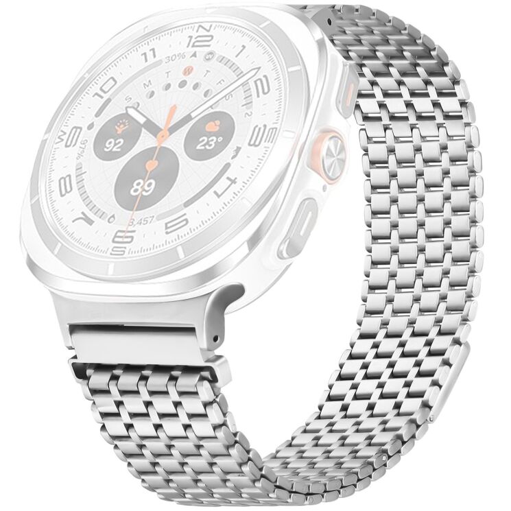 Ремешок Deexe Pulsar для Samsung Galaxy Watch 8 (40/44mm) / 8 Classic (43/47mm) / Ultra 2 - Silver: фото 1 из 8