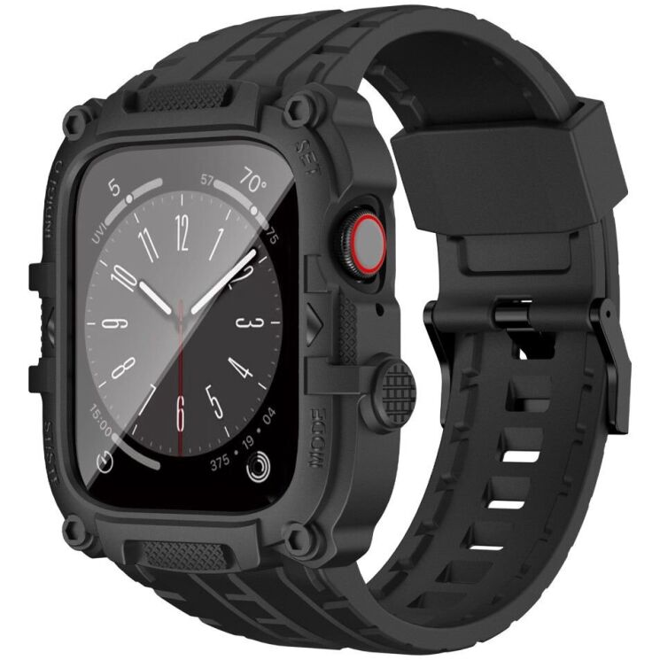 Ремінець Deexe Rugged Strap для Apple Watch 44 mm / SE 44 mm - Black: фото 1 з 9