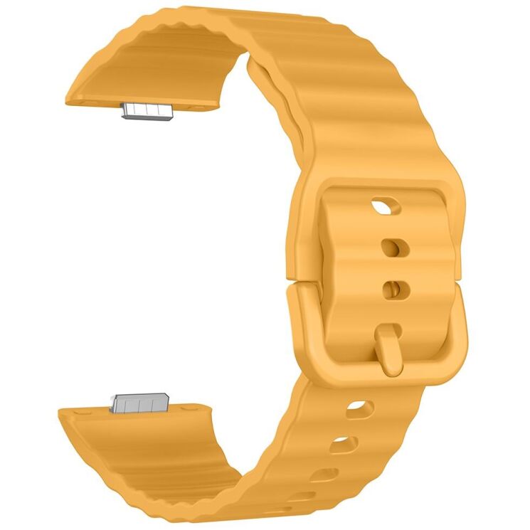 Ремешок Deexe Silicone Fit для Huawei Watch Fit 3 / Fit 4 / Fit 4 Pro - Yellow: фото 3 из 4