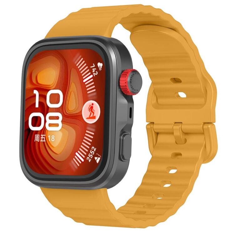 Ремешок Deexe Silicone Fit для Huawei Watch Fit 3 / Fit 4 / Fit 4 Pro - Yellow: фото 4 из 4