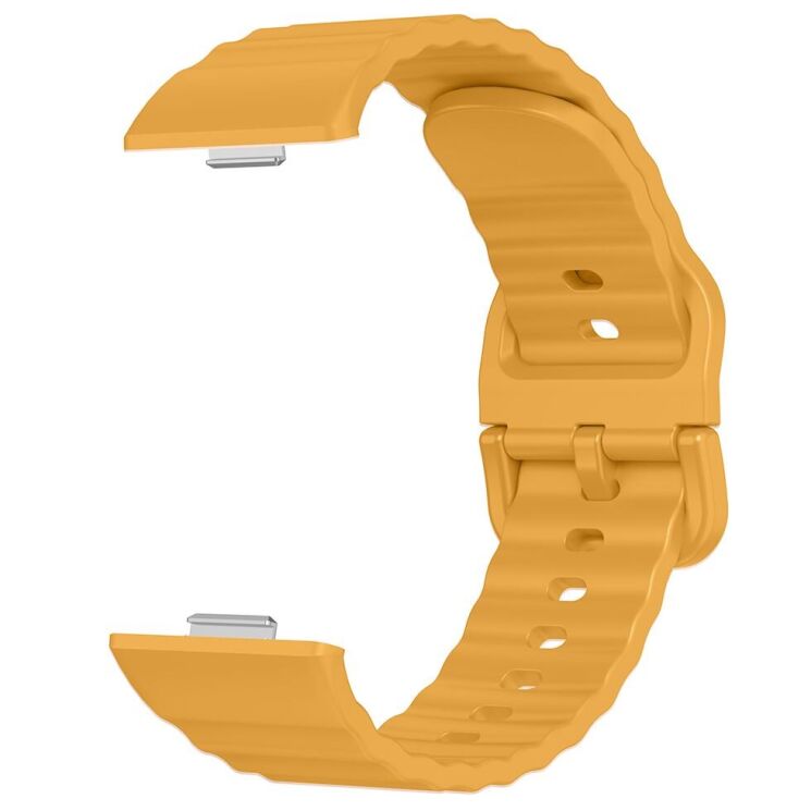 Ремешок Deexe Silicone Fit для Huawei Watch Fit 3 / Fit 4 / Fit 4 Pro - Yellow: фото 2 из 4