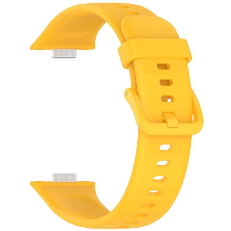 Ремінець Deexe Soft Silicone для Huawei Watch Fit 3 - Yellow: фото 2 з 7
