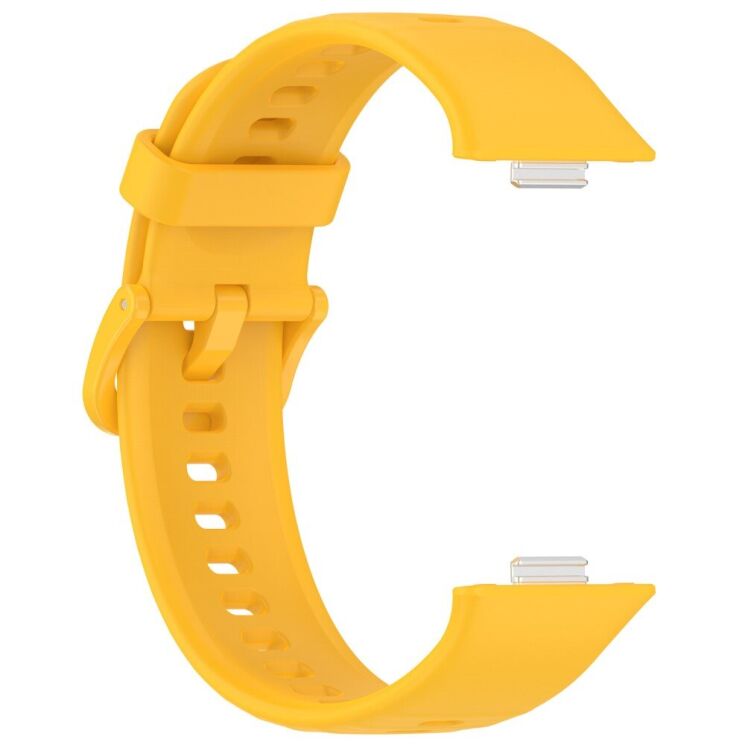 Ремінець Deexe Soft Silicone для Huawei Watch Fit 3 - Yellow: фото 3 з 7