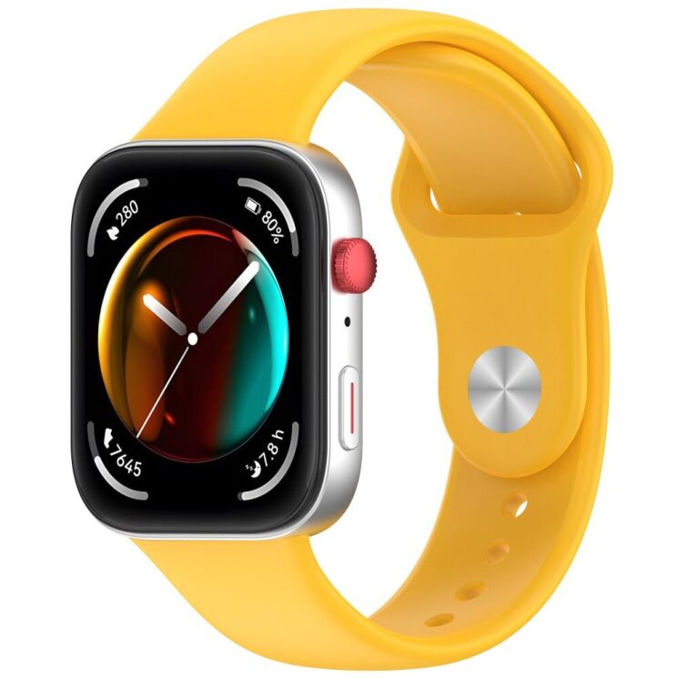 Ремешок Deexe Soft Touch для Huawei Watch Fit 3 - Yellow: фото 4 из 7