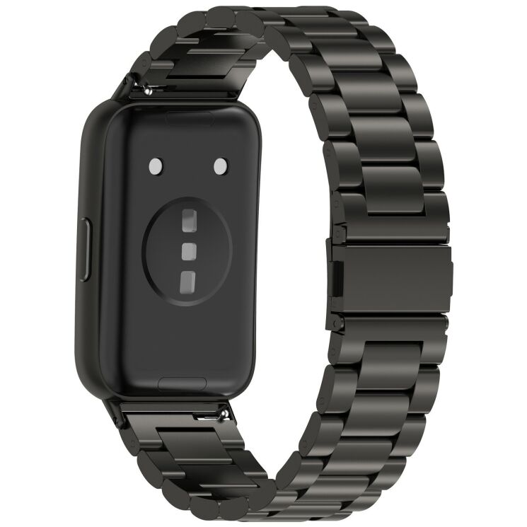 Ремешок Deexe Stainless Steel для Huawei Band 11 Pro / Band 11 - Black: фото 1 из 10