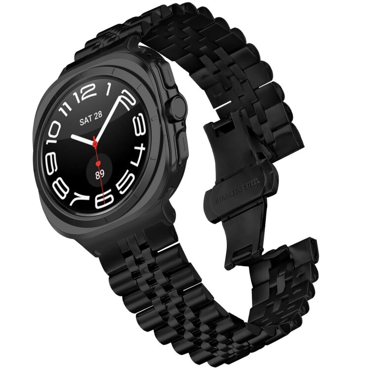 Ремешок Deexe Stainless Steel QuickFit для Samsung Galaxy Watch Ultra (2025) - Black: фото 2 из 7