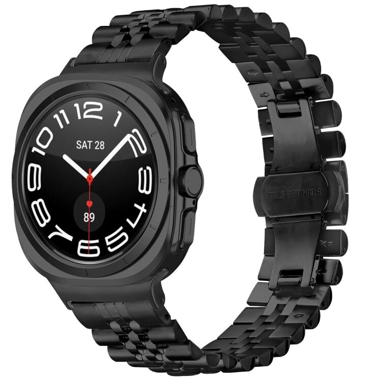 Ремешок Deexe Stainless Steel QuickFit для Samsung Galaxy Watch Ultra (2025) - Black: фото 3 из 7
