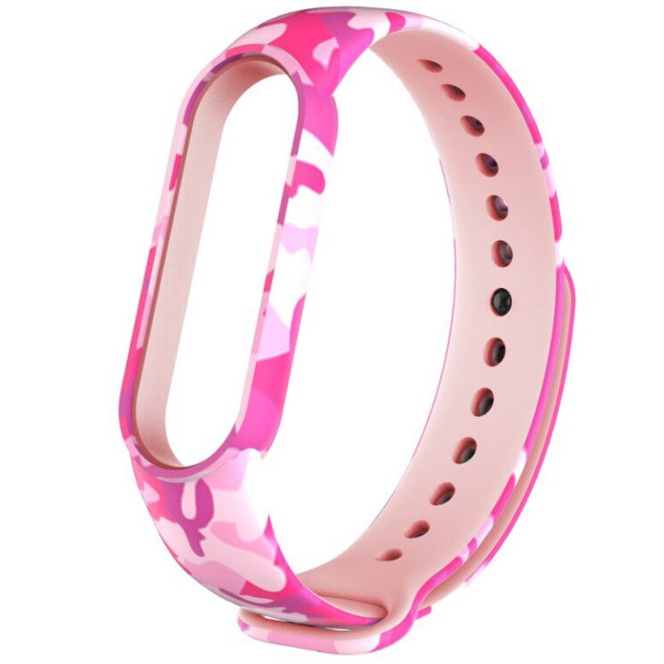 Ремешок Deexe Style Strap для Xiaomi Mi Band 5 / Mi Band 6 - Pink/Camouflage: фото 4 из 5