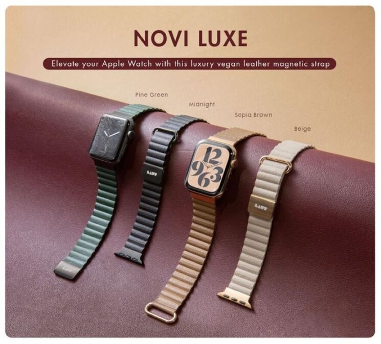 Ремешок LAUT NOVI LUXE для Apple Watch 46 / 45 / 44 / SE 44 / 42 (Series 1-3) / Ultra / Ultra 2 (L_AWL_NL_BK) - Black: фото 4 из 7