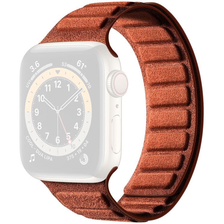 Ремешок Reframe Suede Leather для Apple Watch 46 / 45 / 44 / SE 44 / 42 (Series 1-3) / Ultra / Ultra 2 / Ultra 3 - Brown: фото 1 из 7