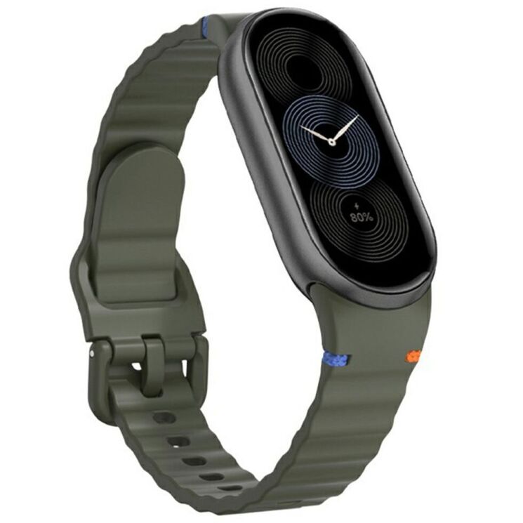 Ремешок Reframe Wavy Pattern для Xiaomi Mi Smart Band 8 / 9 / 10 - Army Green: фото 2 из 12