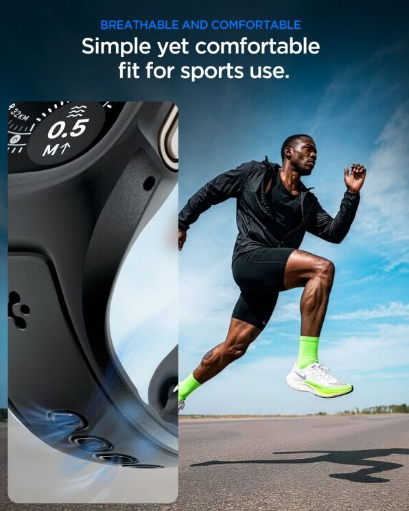 Ремінець Spigen Liquid Air Pro для Apple Watch Ultra / Ultra 2 / Ultra 3 (49mm) ACS05463 - Black: фото 16 з 17