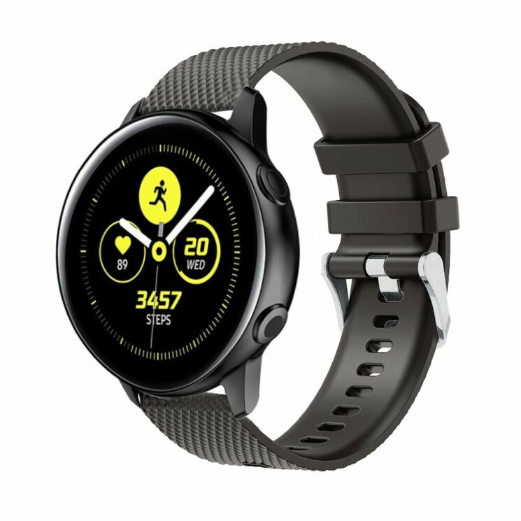 Ремінець UniCase Rhombus Texture для Samsung Watch Active / Active 2 40mm / Active 2 44mm - Black: фото 1 з 3
