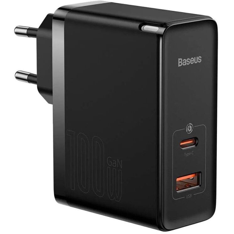 Сетевое зарядное устройство Baseus GaN5 Pro Fast Charger C+U 100W + кабель Type-C to Type-C (100W, 1m) CCGP090201 - Black: фото 1 из 28