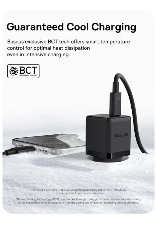 Сетевое зарядное устройство Baseus Palm 1C (30W) P10111605213-00 - White: фото 9 из 13