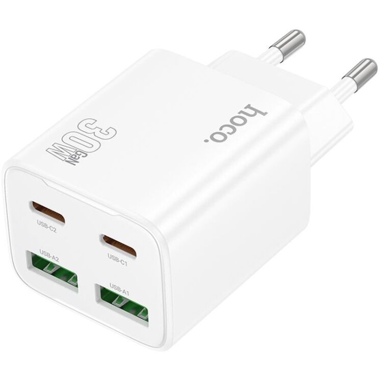 Сетевое зарядное устройство Hoco N56 30W 2C+2U - White: фото 2 из 6