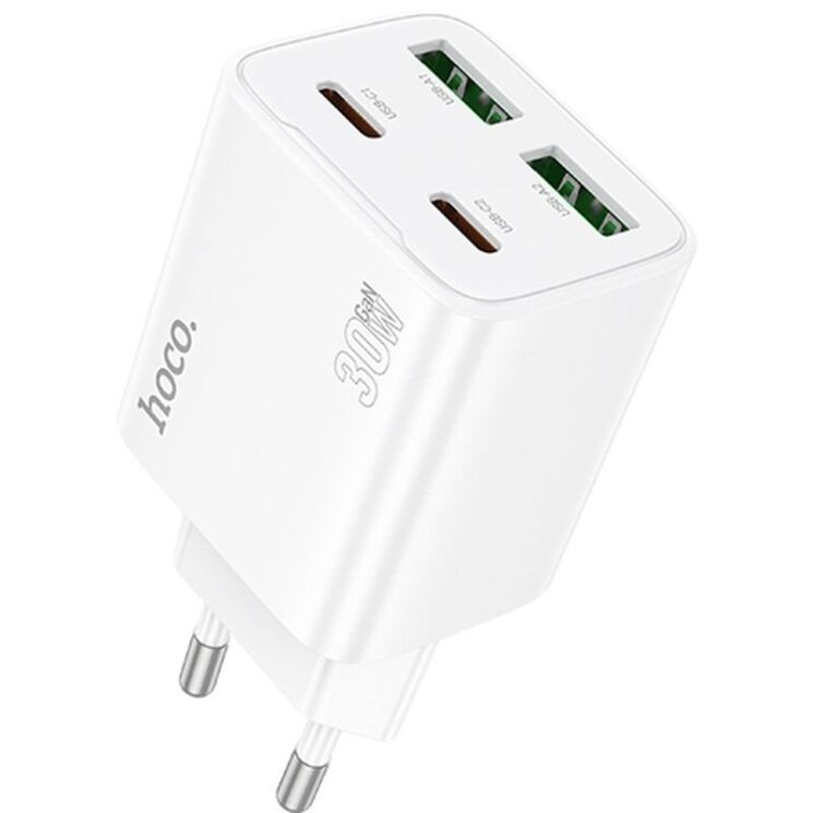 Сетевое зарядное устройство Hoco N56 30W 2C+2U - White: фото 1 из 6