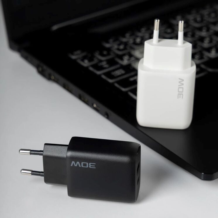 Мережевий зарядний пристрій Proove Silicone Power 2 30W (Type-C + USB) - White: фото 7 з 7