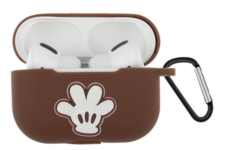 Силиконовый чехол Deexe 3D Cartoon для AirPods Pro - Brown Hand: фото 1 из 8