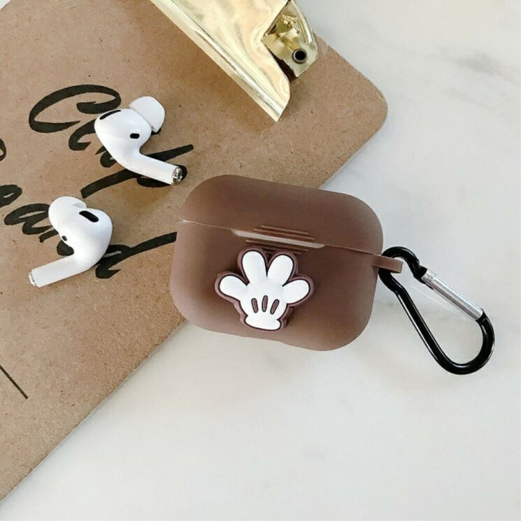 Силиконовый чехол Deexe 3D Cartoon для AirPods Pro - Brown Hand: фото 6 из 8