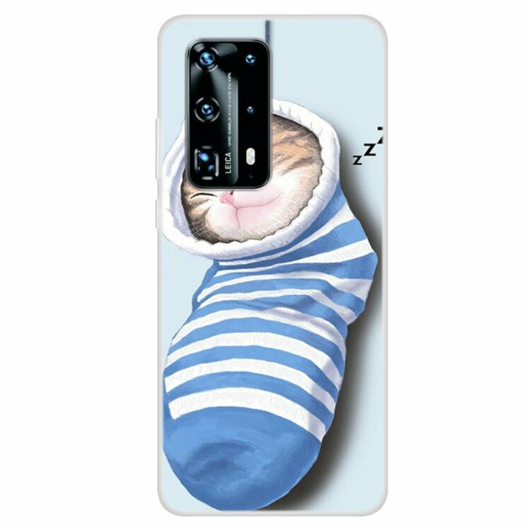 Силиконовый (TPU) чехол Deexe Life Style для Huawei P40 - Cat: фото 1 из 1