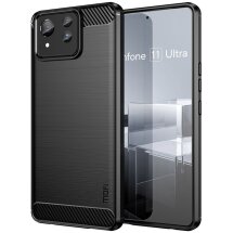 Силиконовый (TPU) чехол MOFI Carbon Fiber для ASUS Zenfone 11 Ultra - Black: фото 1 из 10