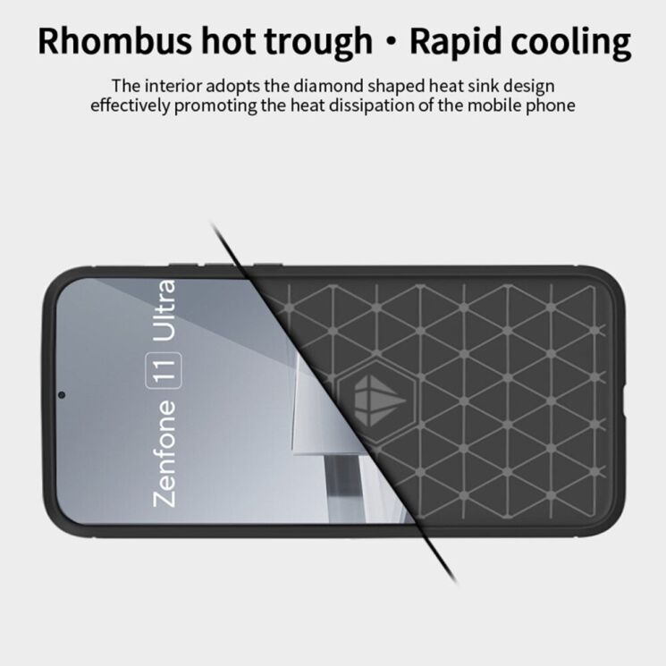 Силиконовый (TPU) чехол MOFI Carbon Fiber для ASUS Zenfone 11 Ultra - Red: фото 7 из 10