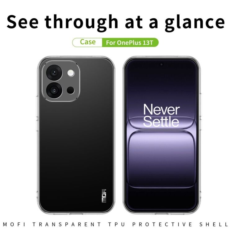 Силиконовый (TPU) чехол MOFI Thin Guard для OnePlus 13T - Transparent: фото 6 из 10