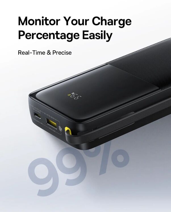 Внешний аккумулятор Baseus Bipow 2 (20W) 20000mAh + кабель Type-C P10077101113-01 - Black: фото 16 из 22