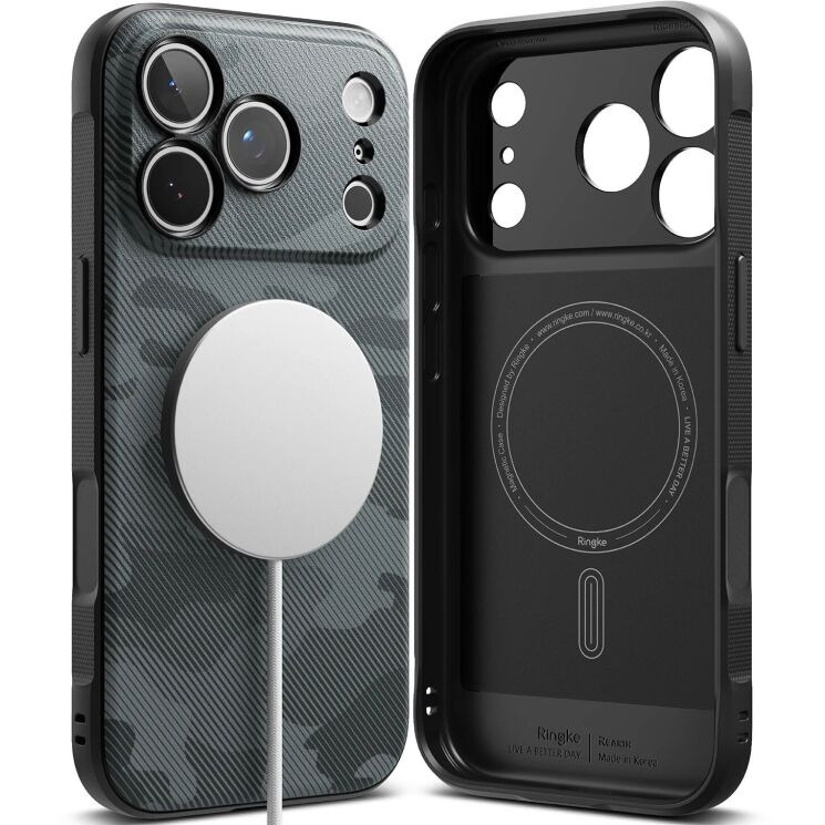 Защитный чехол Ringke Onyx Magnetic (FP) для iPhone 18 Pro Max (8800380461994) - Camo Black (423985CB) Защитный чехол Ringke Onyx Magnetic (FP) для iPhone 18 Pro Max (8800380461994) - Camo Black: фото 1 из 17