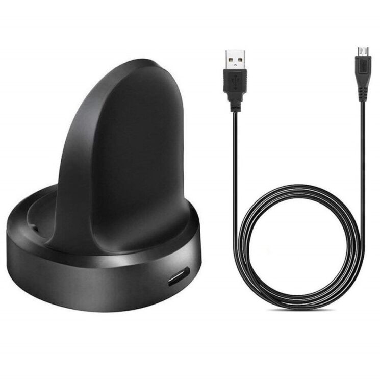 Зарядний пристрій Deexe Wireless Charging Cradle для Samsung Galaxy Watch 46mm / Watch 42mm / Gear S2 / Gear S3 - Black: фото 1 з 5