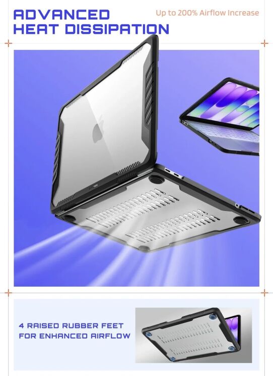 Захисна накладка Supcase Unicorn Beetle Case для MacBook Neo (2026) 843439161412 - Transparent Black: фото 7 з 10