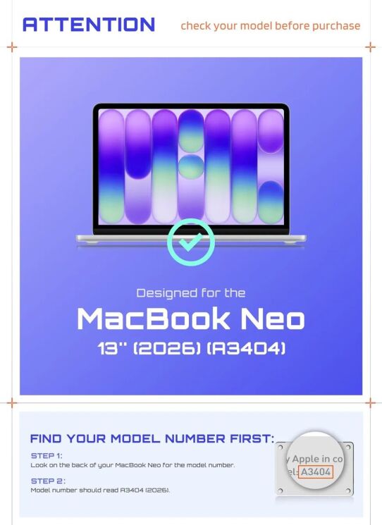Захисна накладка Supcase Unicorn Beetle Case для MacBook Neo (2026) 843439161412 - Transparent Black: фото 5 з 10