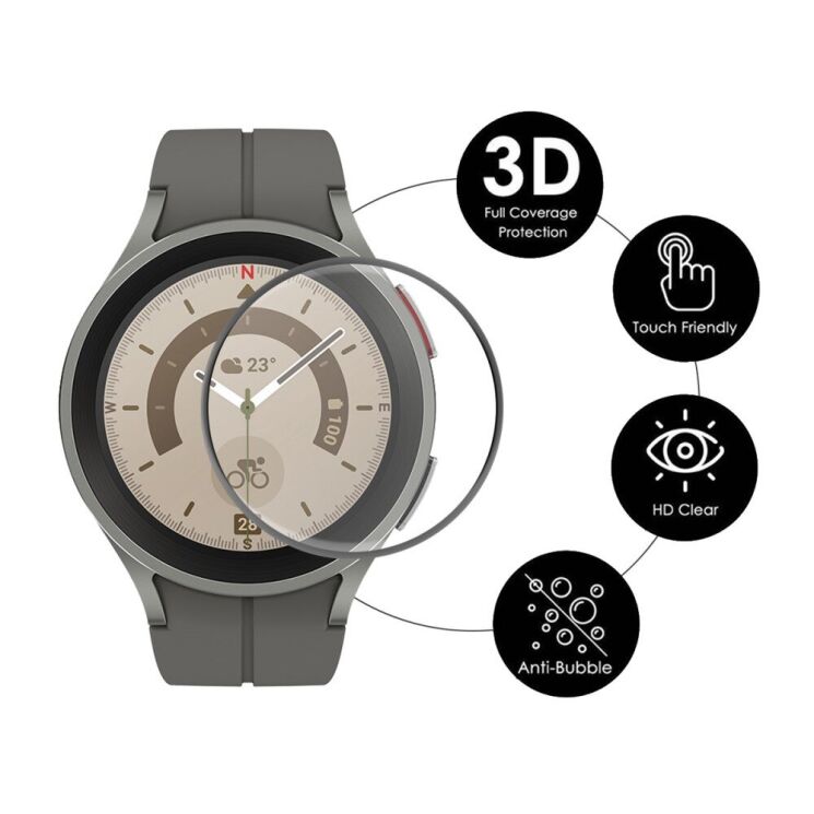 Защитная пленка ENKAY 3D Curved Film для Samsung Galaxy Watch 5 Pro (45mm) - Black: фото 2 из 8