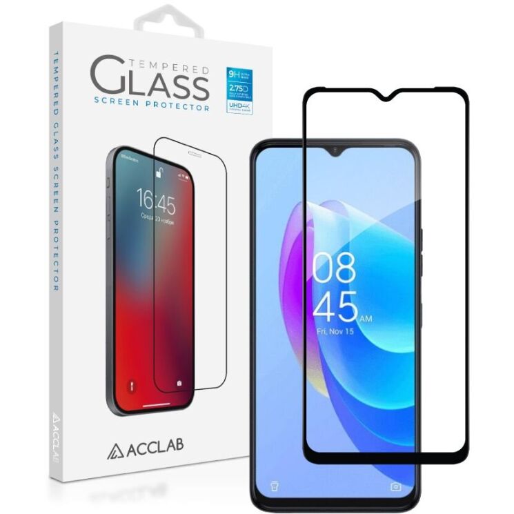 Защитное стекло ACCLAB Full Glue для TECNO Spark 10C - Black: фото 1 из 7