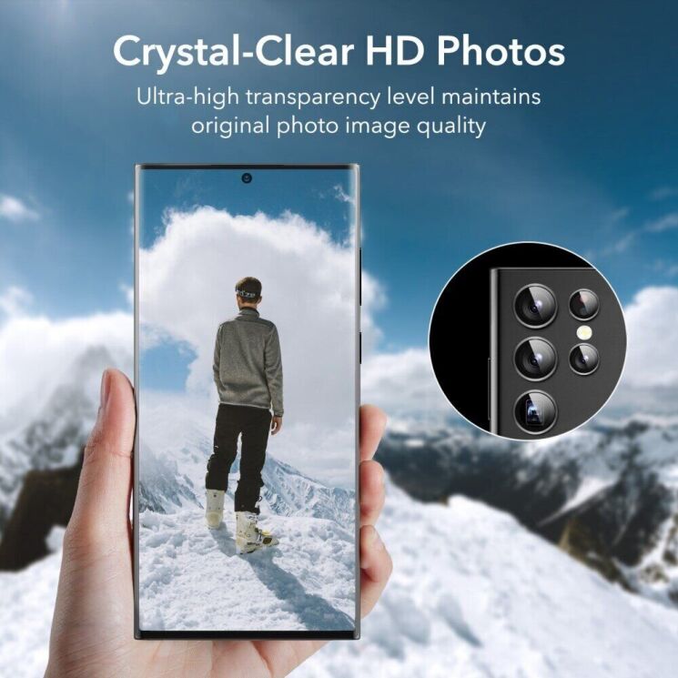 Защитное стекло ESR Camera Lens для Samsung Galaxy S23 Ultra (S918) - Clear: фото 7 из 10