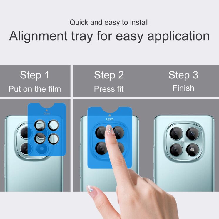 Захисне скло IMAK Install Black Glass Lens для Xiaomi Redmi Note 15 5G / Poco M8 5G - Black: фото 6 з 9