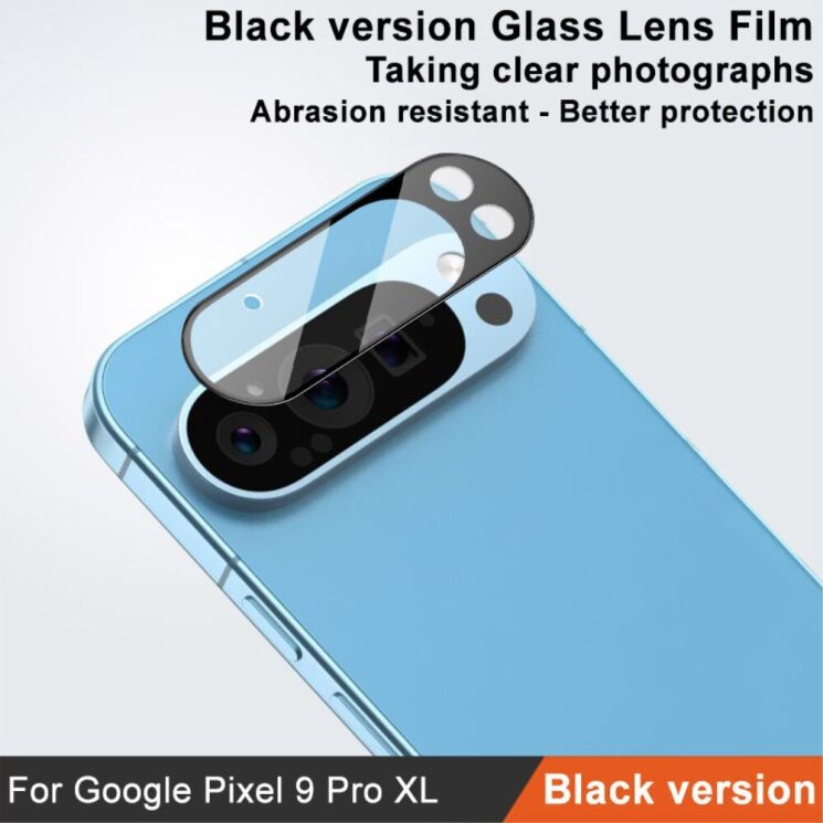 Защитное стекло на камеру IMAK Black Glass Lens для Google Pixel 9 Pro XL - Black: фото 4 из 10
