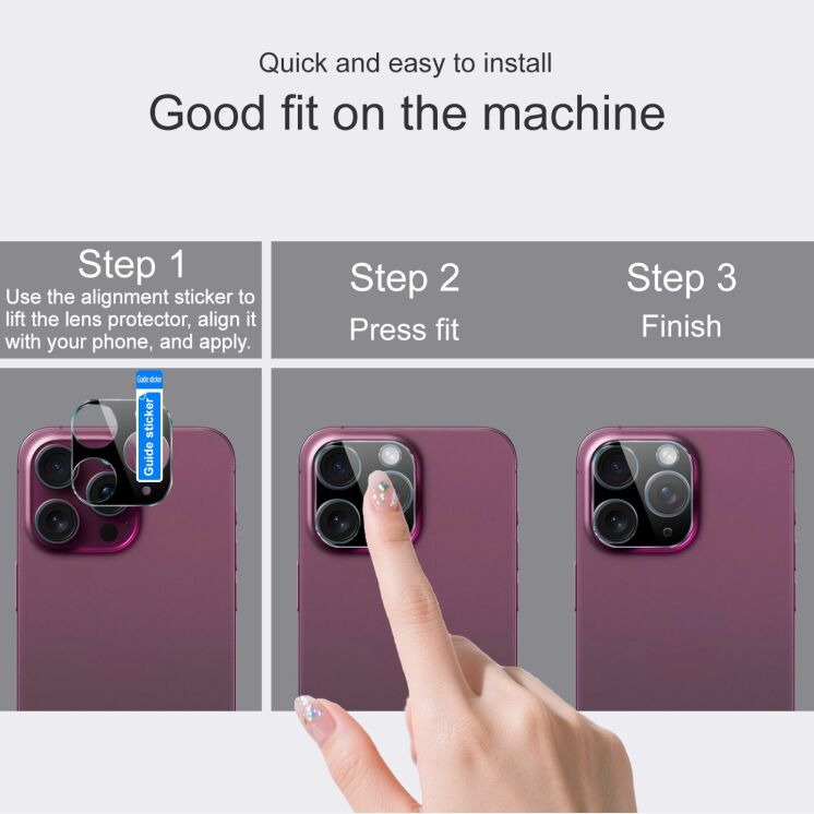 Защитное стекло на камеру IMAK Black Glass Lens для OPPO Reno 16 F/FS - Black: фото 5 из 8