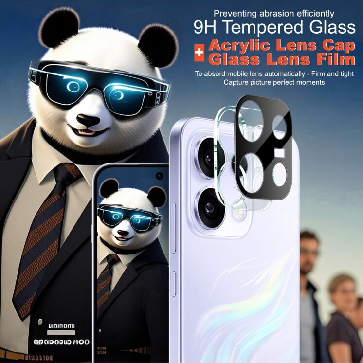 Защитное стекло на камеру IMAK Black Glass Lens для OPPO Reno 16 F/FS - Black: фото 4 из 8